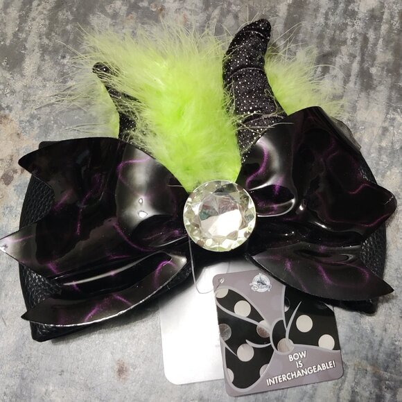 Disney Maleficent Bow for Minnie Mouse Ears Headband - New with Tag - Picture 1 of 9